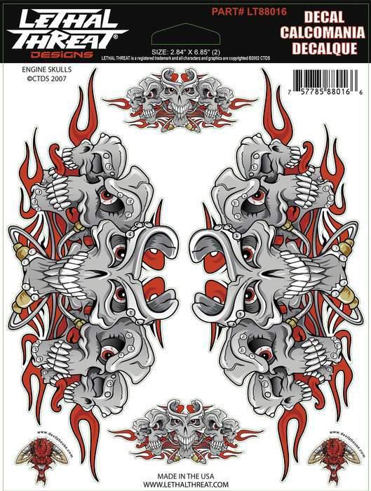 Engine skulls sticker for suzuki windshield forks & forks lethal threat decal