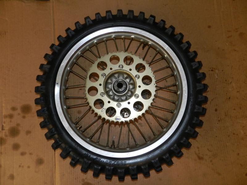 1996 husaberg fc 600 rear wheel 19" rim hub brake sprocket fe 400 450 501 650