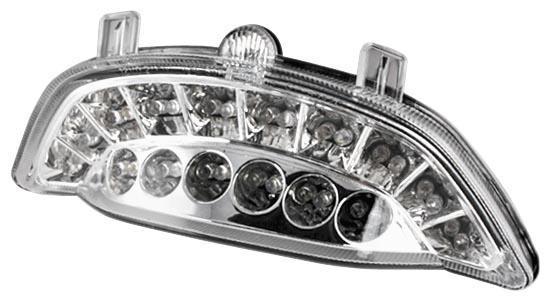 Ako racing led integrated taillight - clear lens - chrome housing  ya114c