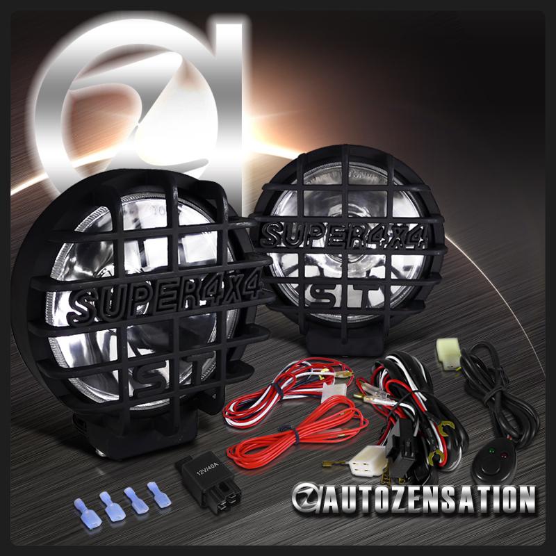 2x 6.5" round super 4x4 off road bumper working fog lights+wiring+relay kit