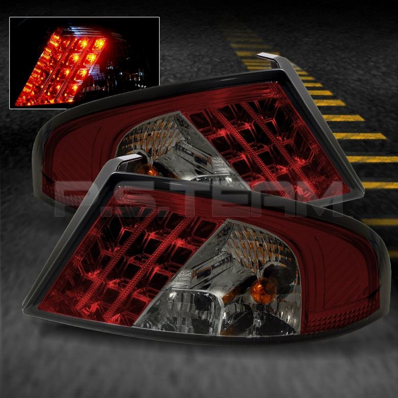 01-06 dodge stratus 4dr sedan jdm red smoked led tail brake lights left+right