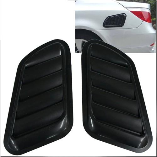 Car hood fender air scoop decorative vent cover black x 2 pieces