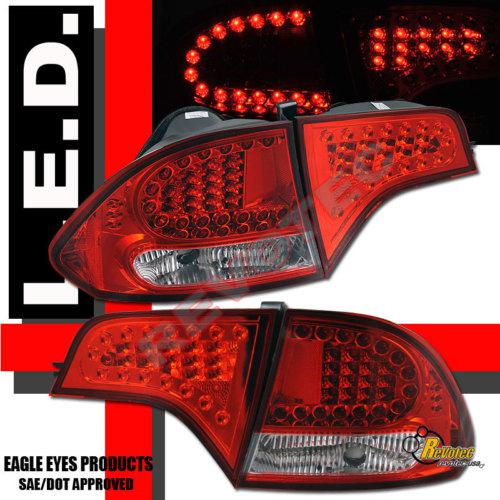 06 07 08 09 10 11 honda civic 4dr sedan lx dx ex gx si led tail lights red