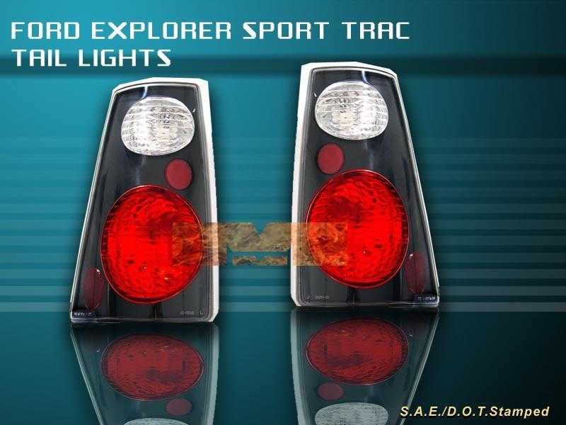 2001-2005 ford explorer sport trac tail lights black 03 04