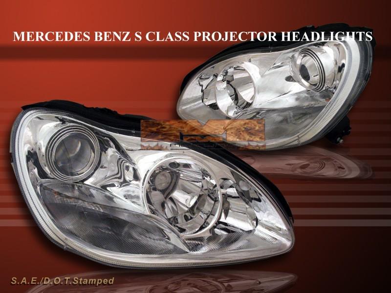 00-05 mercedes-benz s class sedan 4dr projector headlights chrome headlamps