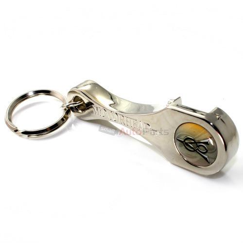 Ford v8 logo chrome metal rod & bottle opener key chain hotrod ring fob