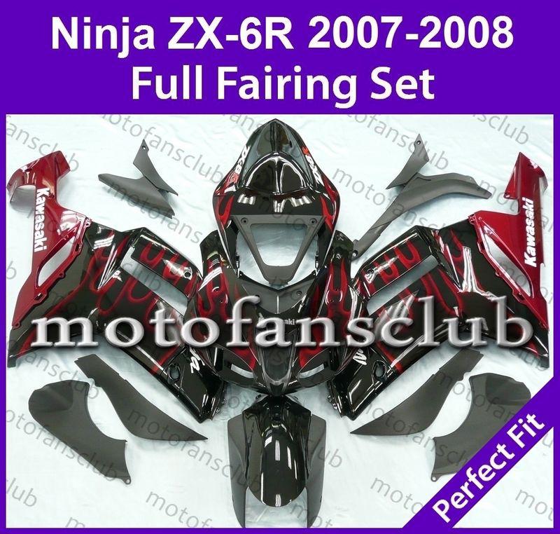 Fit kawasaki 07 08 zx6r zx 6r ninja 2007 2008 fairing bodywork plastics #02 b