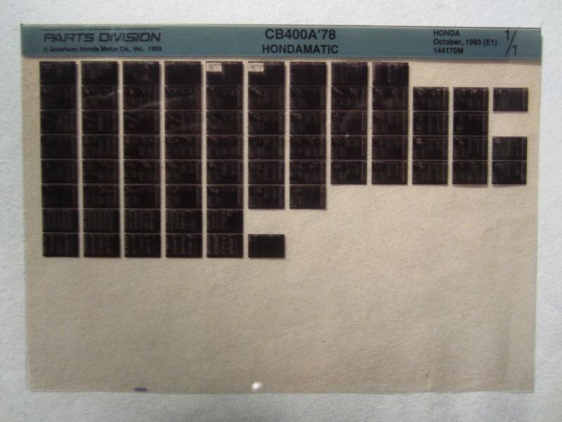 1978 honda motorcycle cb400a hondamatic microfiche parts catalog cb 400a 