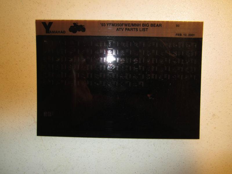 1993 yamaha atv yfm350fwe mnh big bear microfiche parts catalog yfm 350 fwe 