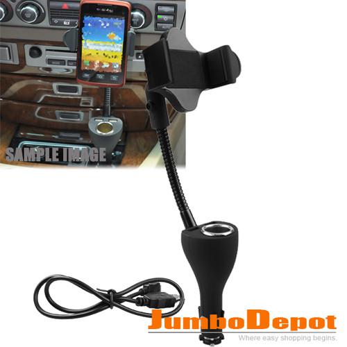 3 in 1 car cigarette lighter/two usb charger/mount holder for iphone 4 4s 4gs 5 