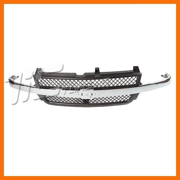 99-02 silverado 3500hd heavy duty front grille mesh gm1200523 chrome bar molding