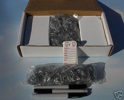 *car dealer 500 new poly rigidene key tags with rings & markers white