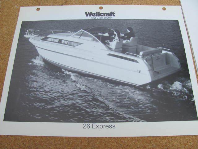 1992 wellcraft world class boat 26 express photo/specs & parts list manual