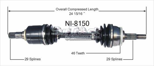 Surtrack perf axles ni-8150 cv half-shaft assembly-new cv axle shaft