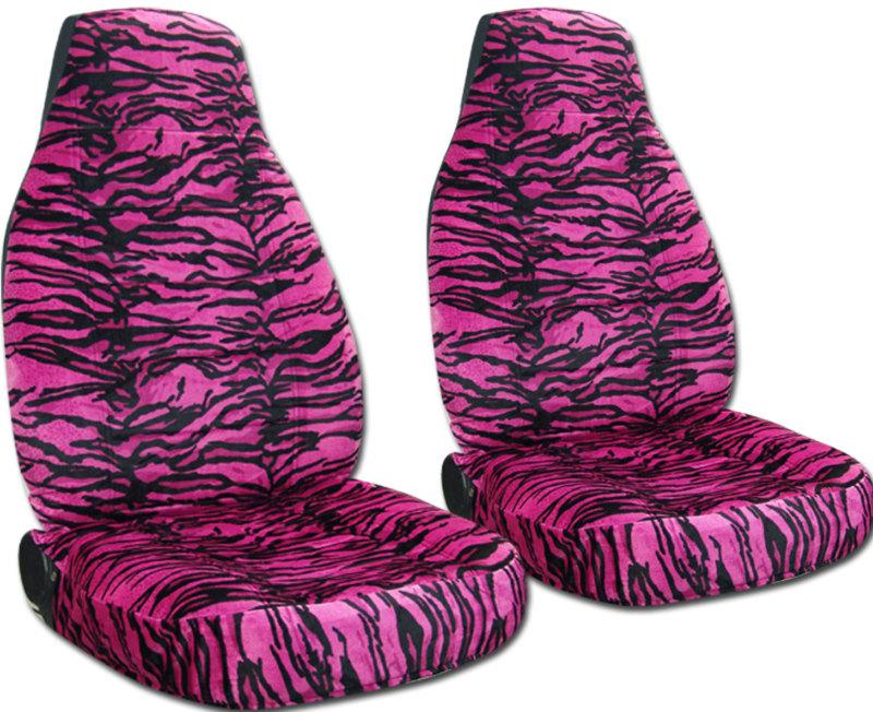 Snow tiger design in pink  car seat covers. front set jeep wrangler yj 87-95  