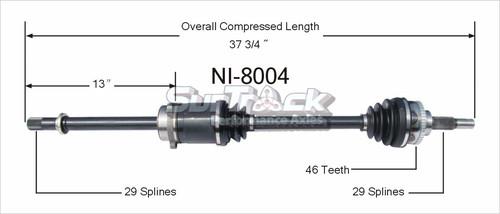 Surtrack perf axles ni-8004 cv half-shaft assembly-new cv axle shaft