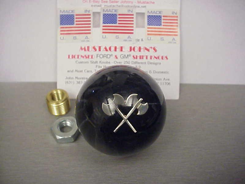 Crosses axes, custom made shift knob, black (pearl)