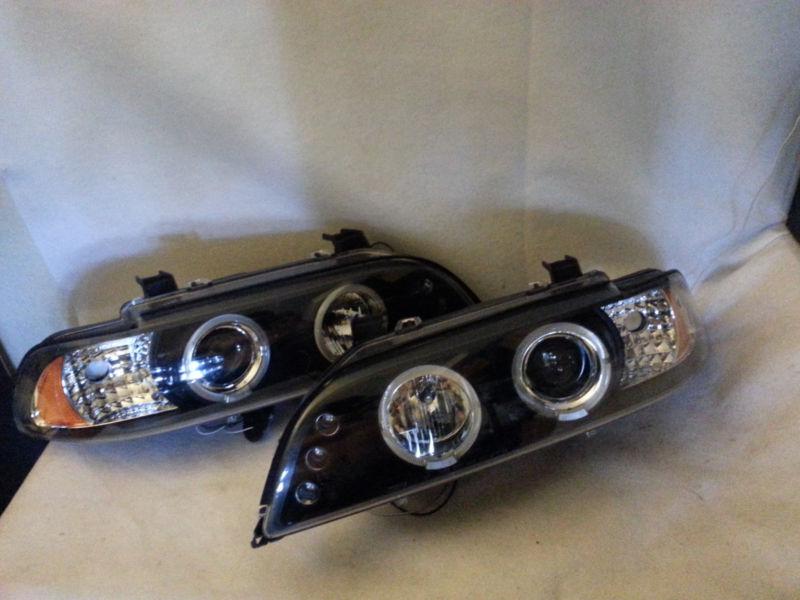 1997-2003 bmw e39 525i 530i m5 led halo projector headlights blk