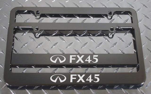 2 brand new infiniti fx45 gunmetal license plate frame + screw caps