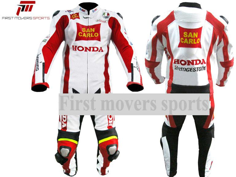 Honda motorbike racing leather suit one piece 