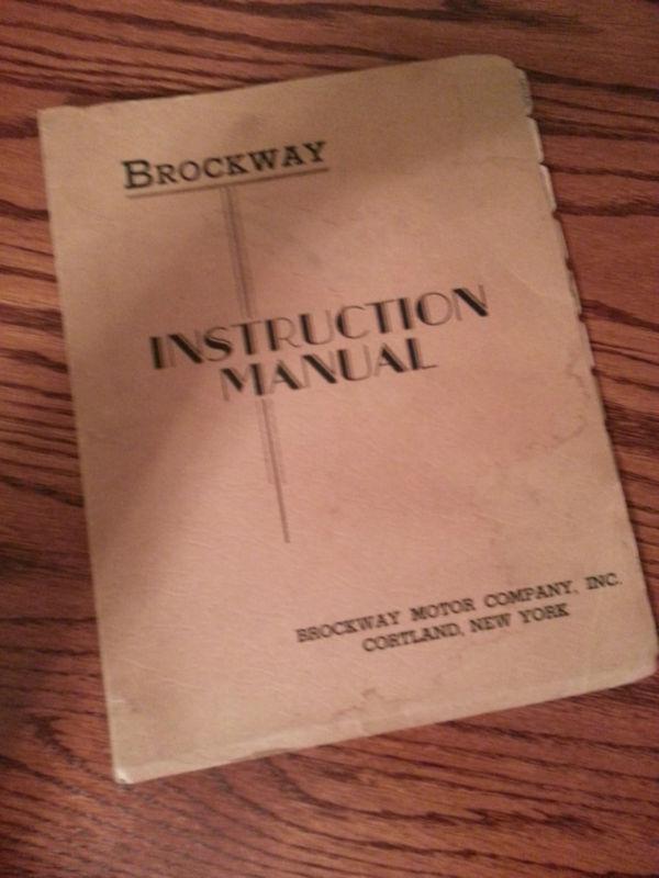 Brockway 152w factory operators manual rare find