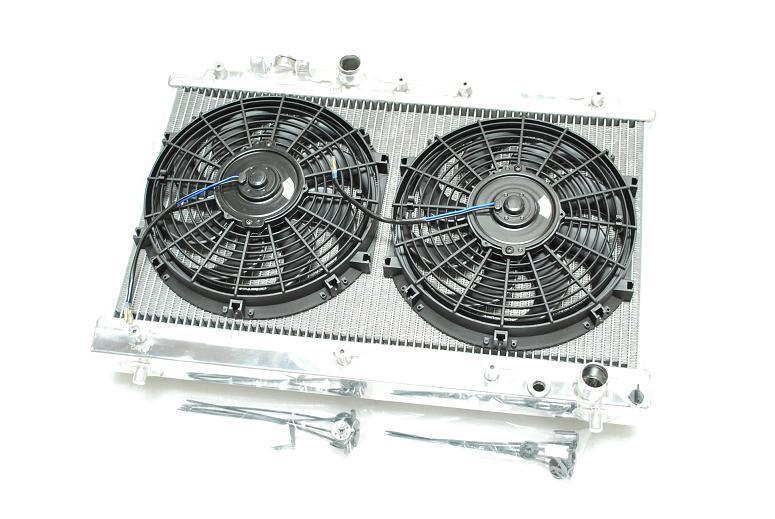 Godspeed 94-99 celica (turbo /na) 2 row aluminum racing radiator+slim fan x 2