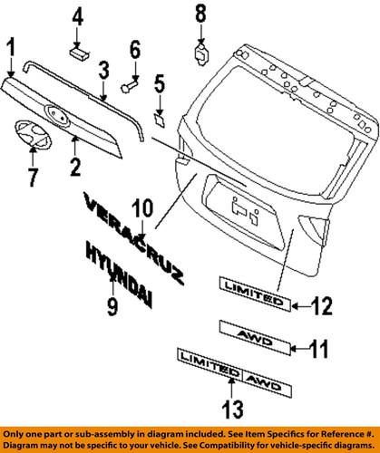 Hyundai oem 863403j040 lift gate-emblem badge nameplate