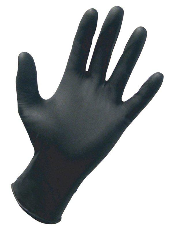 Sas 66542 - professional nitrile powder-free exam tattoo gloves, black, med