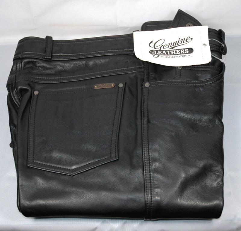 Harley davidson vintage men's leather boot cut jean pants new with tags 34x34