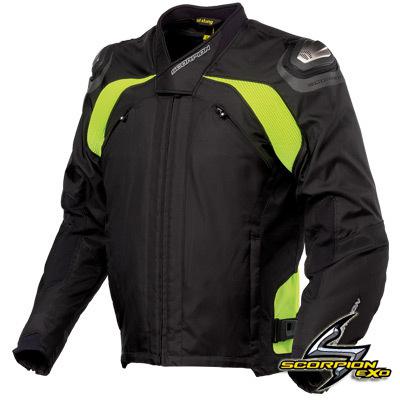 Scorpion force motorcycle jacket, hi viz yellow size l