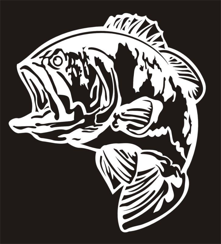 Bass fish fishing vinyl decal window sticker