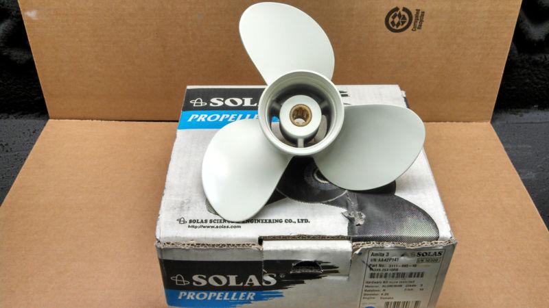 Yamaha 3blade aluminum propeller by solas 9.25 x 10 right hand