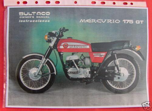 Bultaco mercurio 175m, photo copy a4 owner's manual 