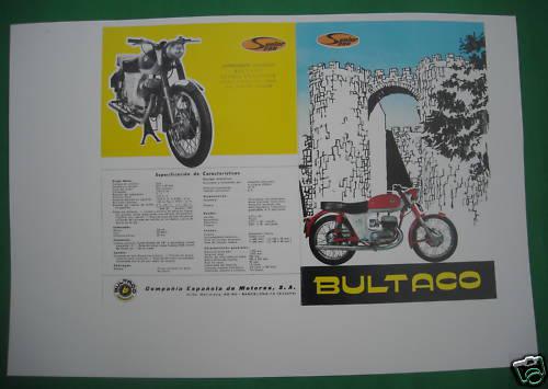Bultaco senior 200, photocopy factory sales brochure 
