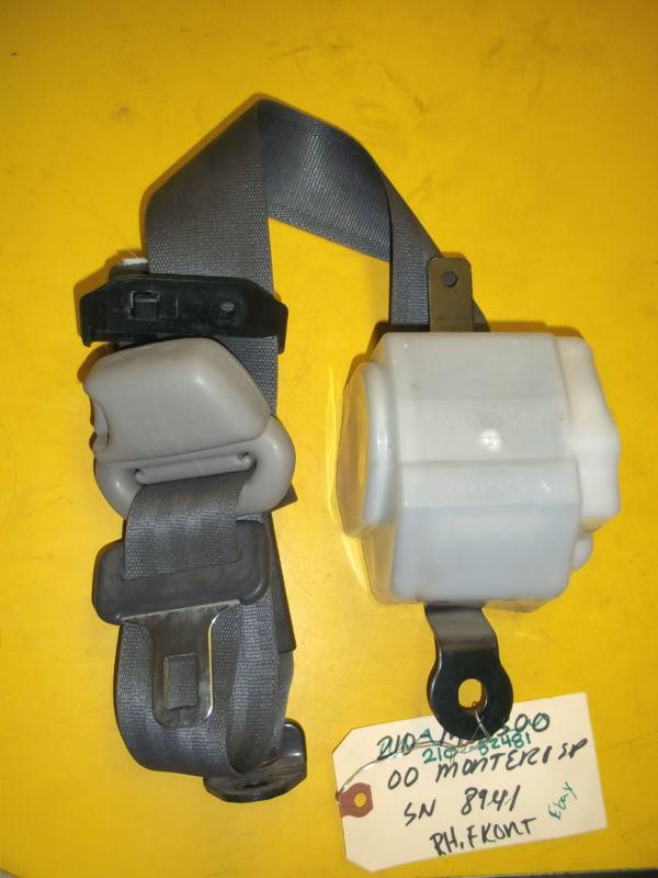 00 mitsubishi montero sport right passenger front seat shoulder belt pre-2/00