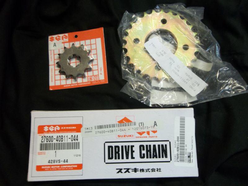 New oem 1987 1988 suzuki lt80 lt 80 quadsport drive chain & sprockets *b705