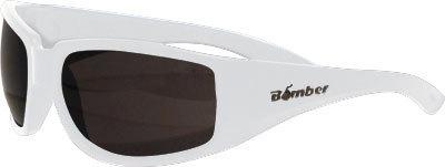 Bomber stink-bomb polarized sunglasses gloss white w/smoke lens stp104