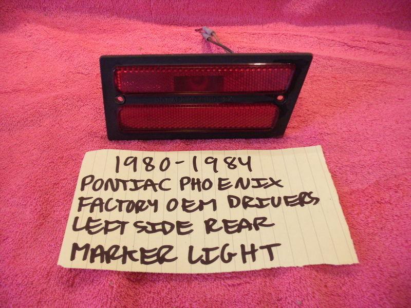 1980-1984 pontiac phoenix factory oem drivers left rear side marker light