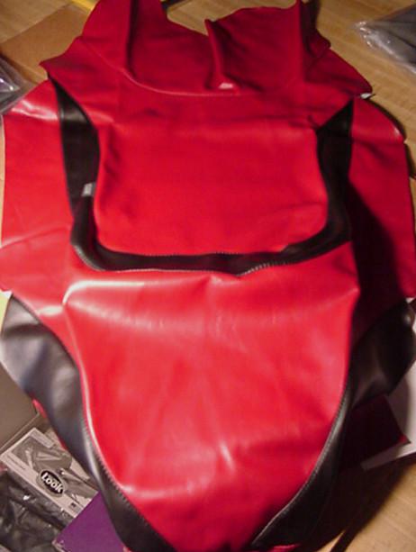 1997 suzuki katana 750 full length seat cover skin red/black second look