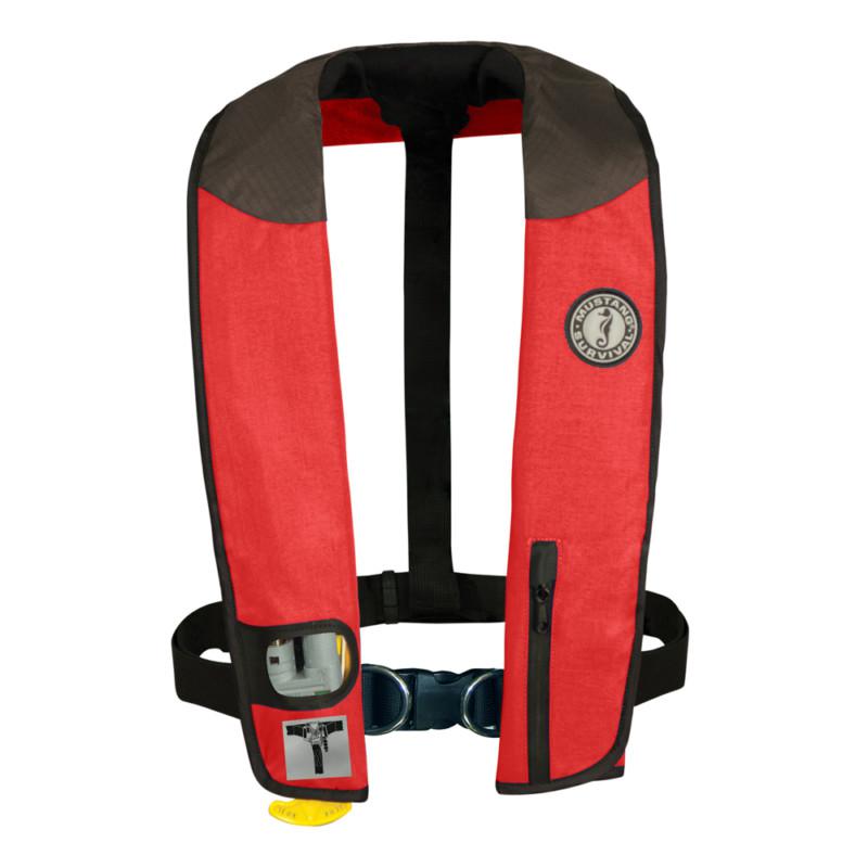 Mustang deluxe adult inflatable - automatic w/harness - universal - red/black/ca