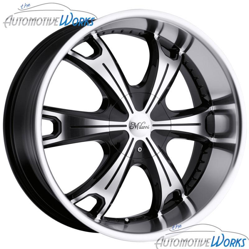 20x9 milanni stellar 6x114.3 6x4.5 6x139.7 6x5.5 +18mm black machined rims 20"