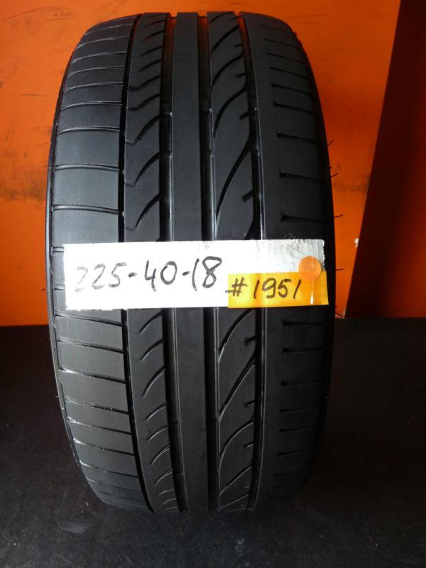 Bridgestone potenza re050a i rft used tire 225 40 18 88w 50% life stk# 1951