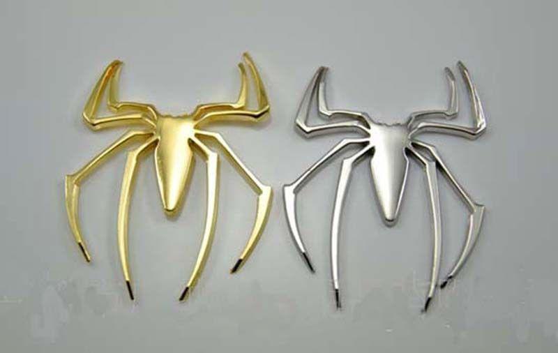 Car external ornaments, gold silver 2pcs spider-man,spider safe lucky * 3m stick