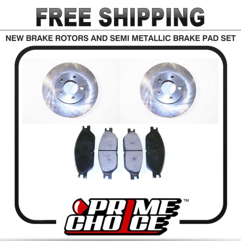 Premium front metallic brake pads and disc rotors complete kit left & right pair