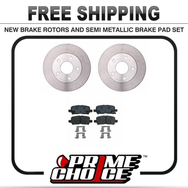 Premium rear metallic brake pads and disc rotors complete kit left & right pair