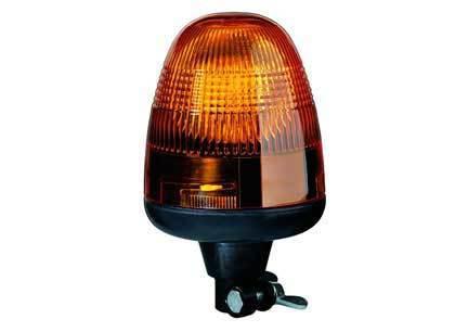 Hella kl rotaflex 12v halogen beacon with amber lens - flexible pole mount