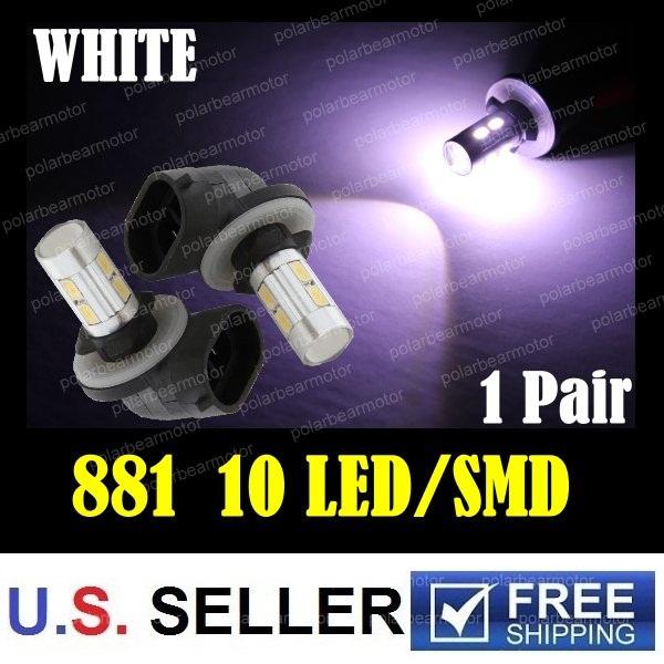 2pcs 881 886 894 "brightest" white 10-smd led 5630 fog lamp driving light drl