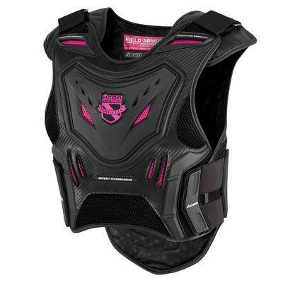 New womens icon stryker field armor vest blk/pink  size: small/medium  s / m