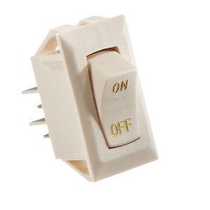 Rv designer switch, rocker, 10a, on/off, spst, ivory w/ gold s279