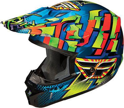 Fly kinetic dash helmet blue/yellow/orange ym 73-3484ym